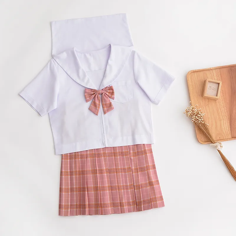 ملابس الملابس الموحد للأعمال التجارية التارتان التارتان بدلة أرثوذكسية طالبة جامعية يابانية الصيف بحار الإناث
