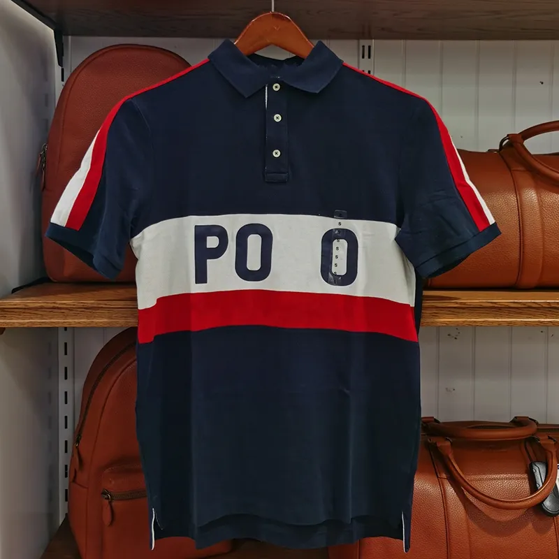 Polos t-shirt kort ärm designer sommar 2022 ny polo skjorta high-end casual mode mäns sömnad lapelhylsa 100% bomull s- 444