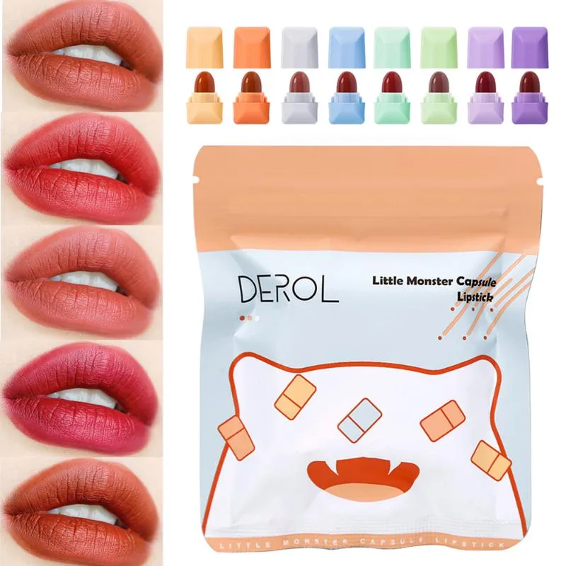 Lip Gloss Stks/set DEROL Candy Matte Lipstick Mini Lippenstift Set Waterproof Make-up Kit Tint LipglossLip