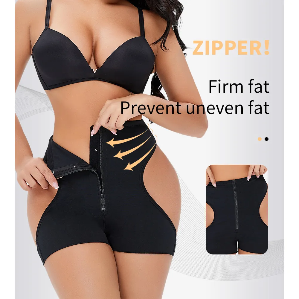 Dames body shaper butt lifter slipjes hoge taille trainer duw slipje met haak Zipe Hip Shapewear