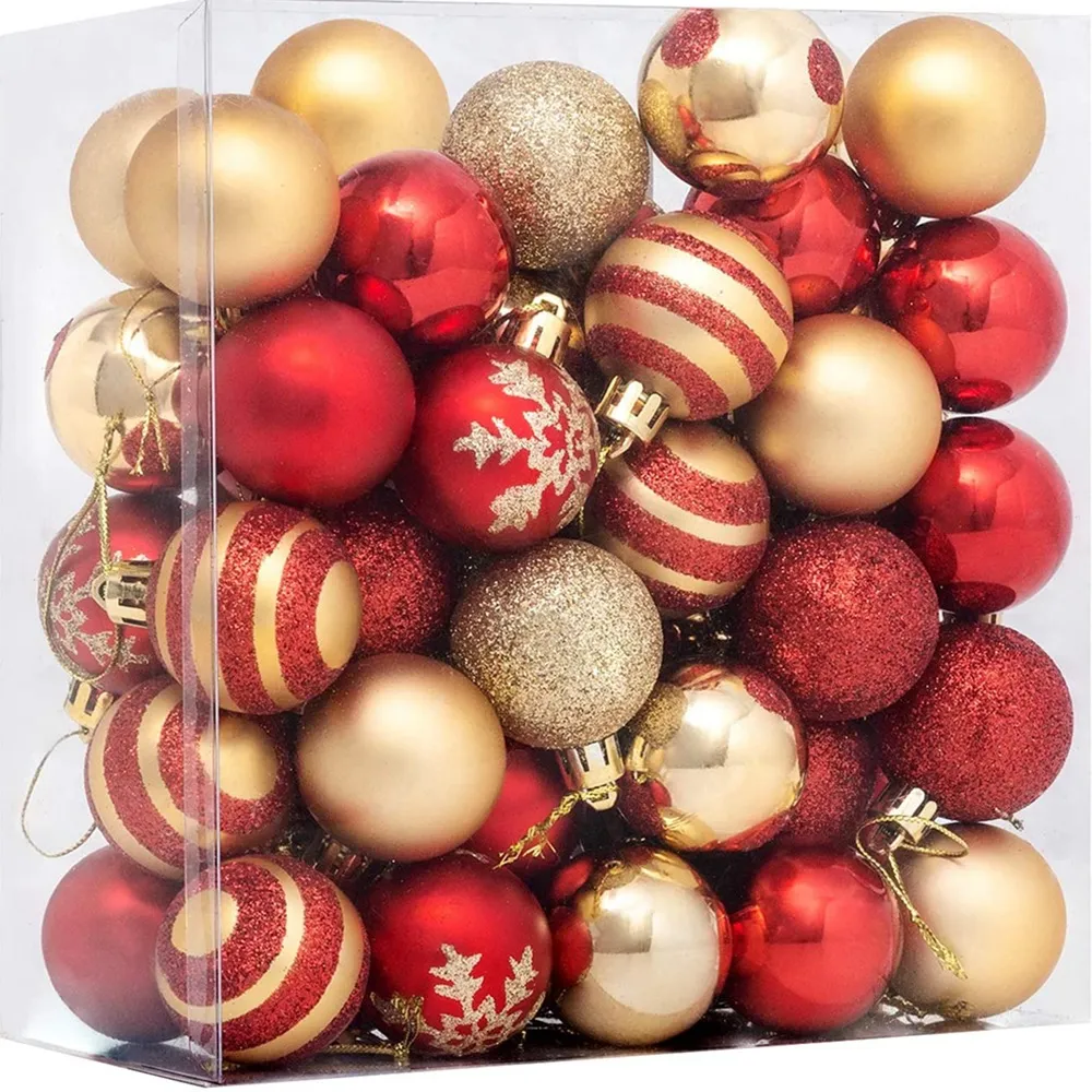 Decora￧￵es de Natal 4cm de Natal pendurado na bola de bola de m￣o pingente de decora￧￣o em casa