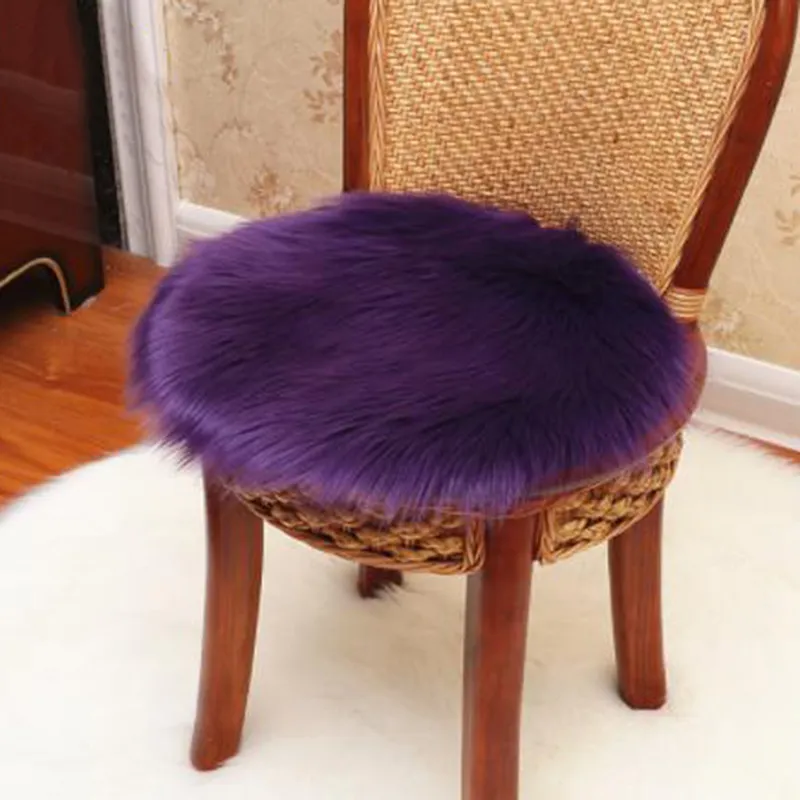 Fodere per sedie Fashion Solid Cover per soggiorno Home Modern Fluffy Mats Decor Faux Fur MatsChair