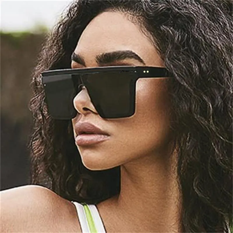 Luxury Square Large Sunglasses For Men And Women Black Mirror Fashion With  Overszied Flat Top, Big Frame, Rectangle And Classic Brand Design From  Austinrivers, $11.82