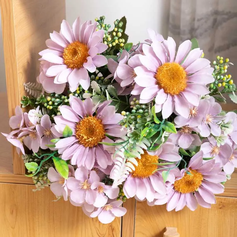 Decorative Flowers & Wreaths 30cm Sunflower Artificial Flower Wedding Plant Decoration Daisy Bouquet Home Room Christmas Party Supplies Arra