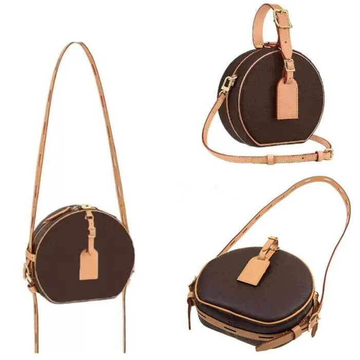 Designer Circular Crossbody Bag Mini Coin Purses Women äkta läderhandväskor Kvinnor Små runda väskor axlar plånbok