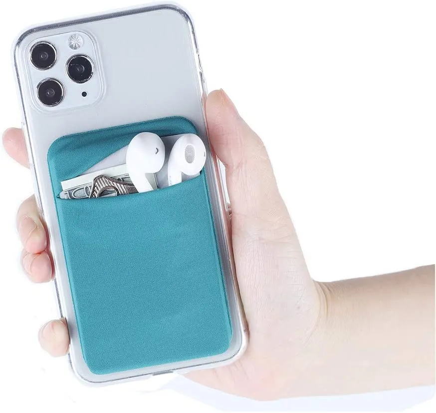 JEYORZY 6 Pezzi Cover con Porta Carte,Cover Porta Carte di Credito per Cellulare Retro Del Telefono,per Cellulare Adesivo Porta Carte,Elastica Taschino Autoadesivo,per Smartphone(Nero