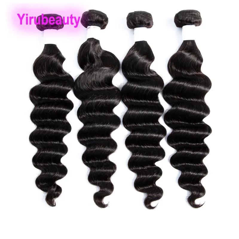 Losse Diepe 10 Bundels Braziliaanse Human Hair Extensions Dubbele Inslagen Groothandel 10-28 inch Natuurlijke Kleur Krullend