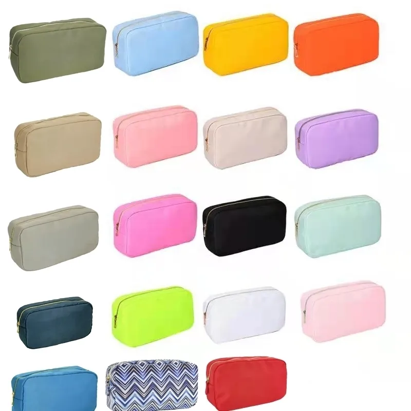 Bolsa de tocador de nylon resistente al agua Cosmética sólido de color sólido Organizador de belleza de viaje de maquillaje 220819