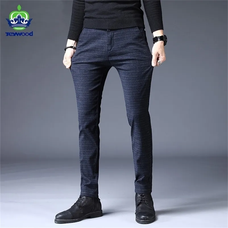 Jeywood Spring Summer Design Men's Casual Pants Slim Cotton Pant Straight Trousers Man Fashion Stretch Business Plus Size 38 220822