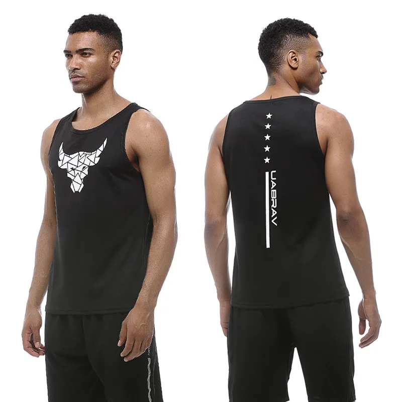 Tanques masculinos Tops Sports Sports Men's Loose Basketball Treinamento Fitness Suit de fitness malha respirável ao ar livre Running Topsmen's Running