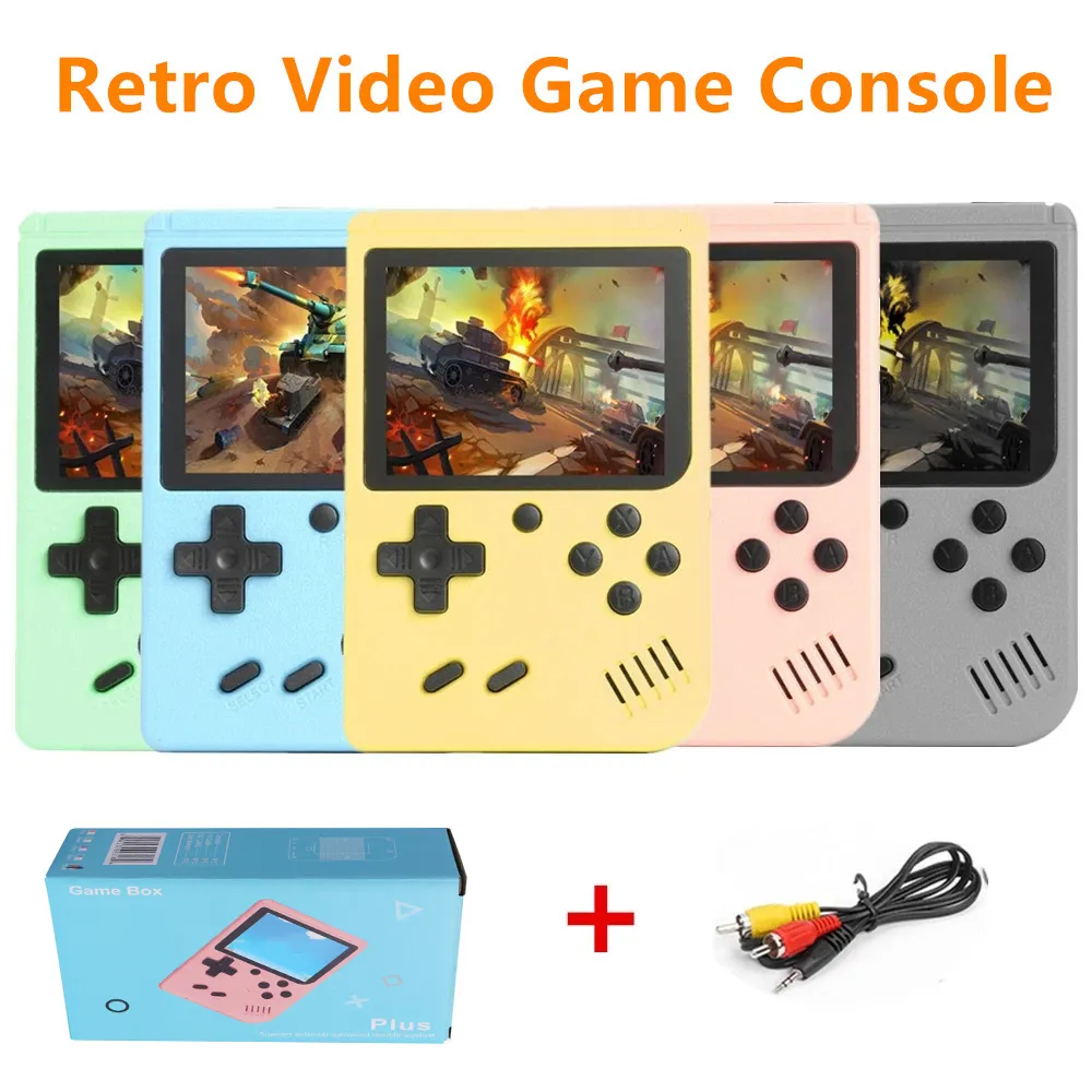 Kutu ile Yeni Renkler 500'de 1 Mini Oyunlarda El Oyuncu Oyuncuları Taşınabilir Retro Video Konsolu Boy 8 Bit Renk LCD Ekran