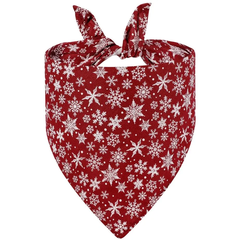 Vêtements pour chiens Chiens de Noël Bandana Noël Flocon de neige Père Noël Triangle Bavoirs Écharpe pour chien chat