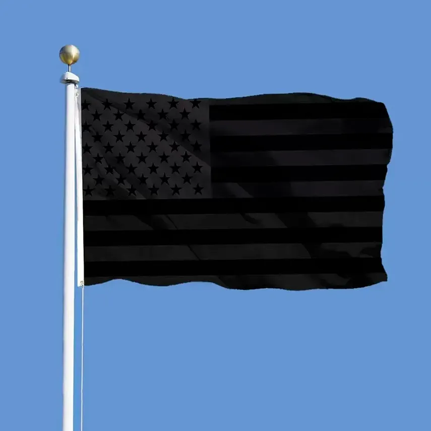 All Black American Flag 3x5 ft Inget kvartal kommer att ges USA Historical Protection Banner F0822