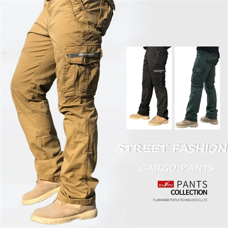 Pantaloni da lavoro moda uomo BAPAI Pantaloni da alpinismo resistenti all'usura da esterno Pantaloni da lavoro Street Fashion Cargo Pants 220822