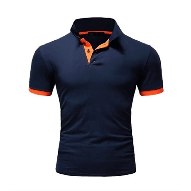 Summer Short Sleeve Polo Shirt Men Fashion Polo Shirts Casual Slim Solid Color Business Men's Polo Shirts Menkläder 220822