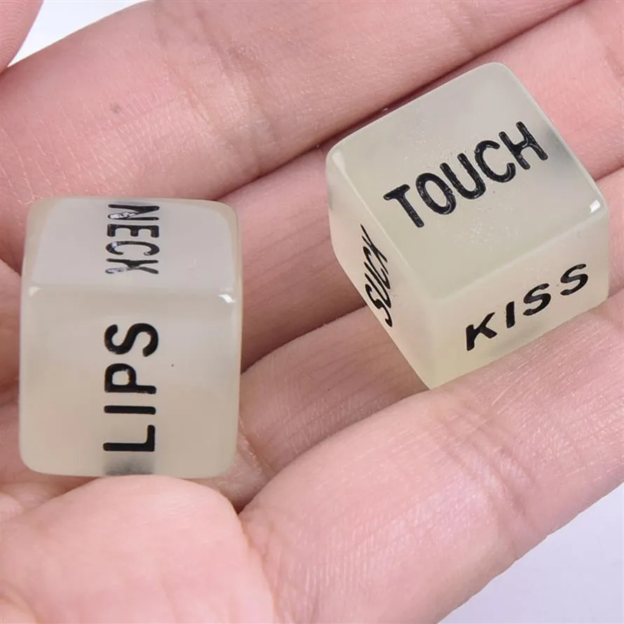 2pcs Funny Glow In Dark Love Dice Toys Adult Couple Lovers Games Aid Sex Party Toy Valentines Day Gift For Boyfriend Girlfriend214M