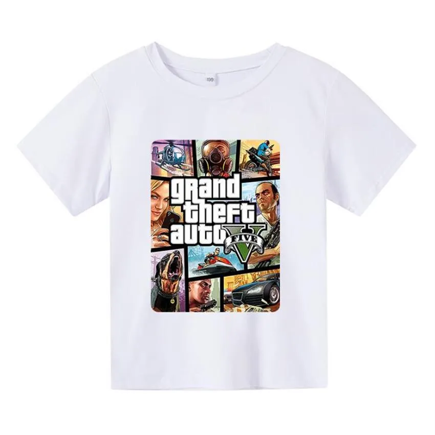 Grand Theft Auto Gta Tirt Kid Street Gta 5 T Shirt Boys and Girls Tshirts Children's Clothing Girl Clothing Eversize T-SH199B