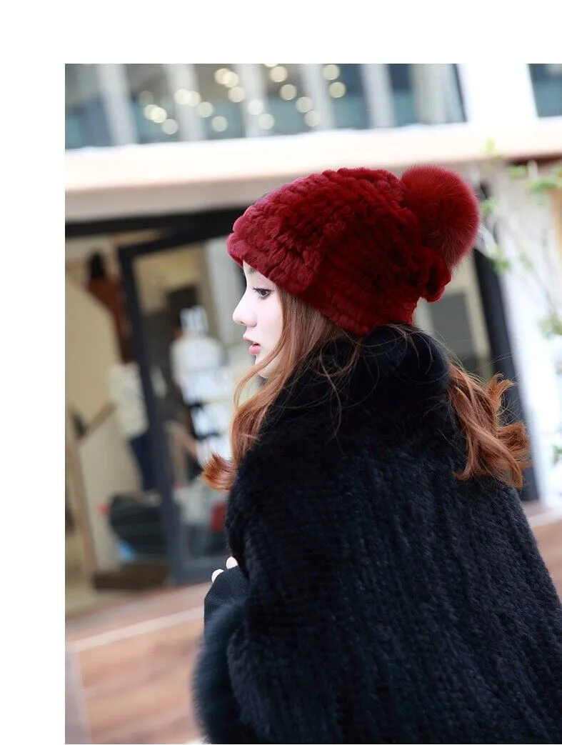 Winter Fur Hat Fitted Straw Beanie Cap Tall Top Paisley  display picture 1