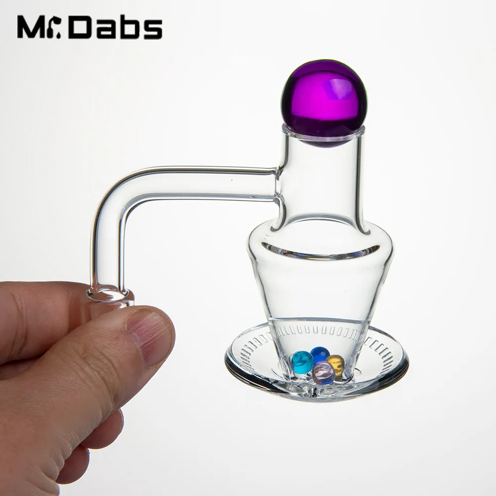 20mm Spinning Banger Set Rookaccessoires met 5 Terp Pearls en 1 Glass Carb Cap 19/14/10mm Mannelijke/vrouwelijke Joint voor Bong Waterpijp Dab Rig Willekeurige Kleur