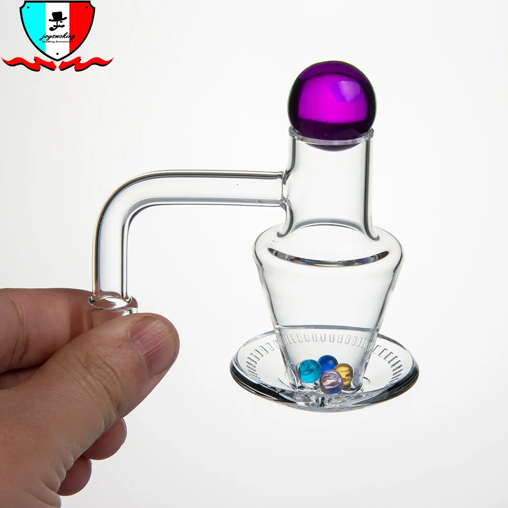 20mm Spinning Banger Set Smoking Accessories with 5 terp pearls & 1 Glass Carb Cap Clear Joint 10mm 14mm 19mm Male/female for Dab Rig Bongs Random color