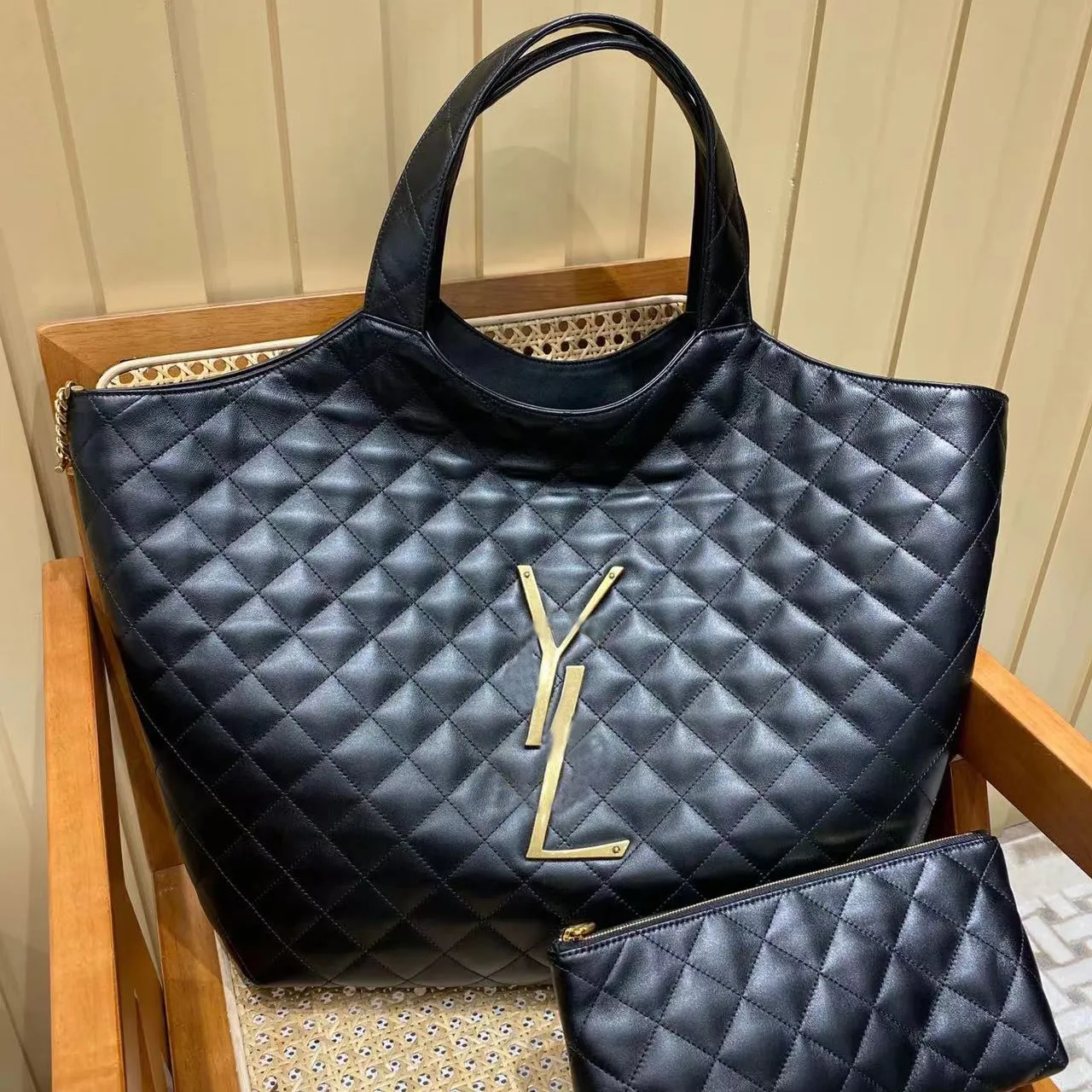 Luxury Icare Maxi Fashion Women Bags In Quilted Lambskin Denim Genuine Leather Fashion Large Capacity Shopping Summer Handbags Women Handbag Purse