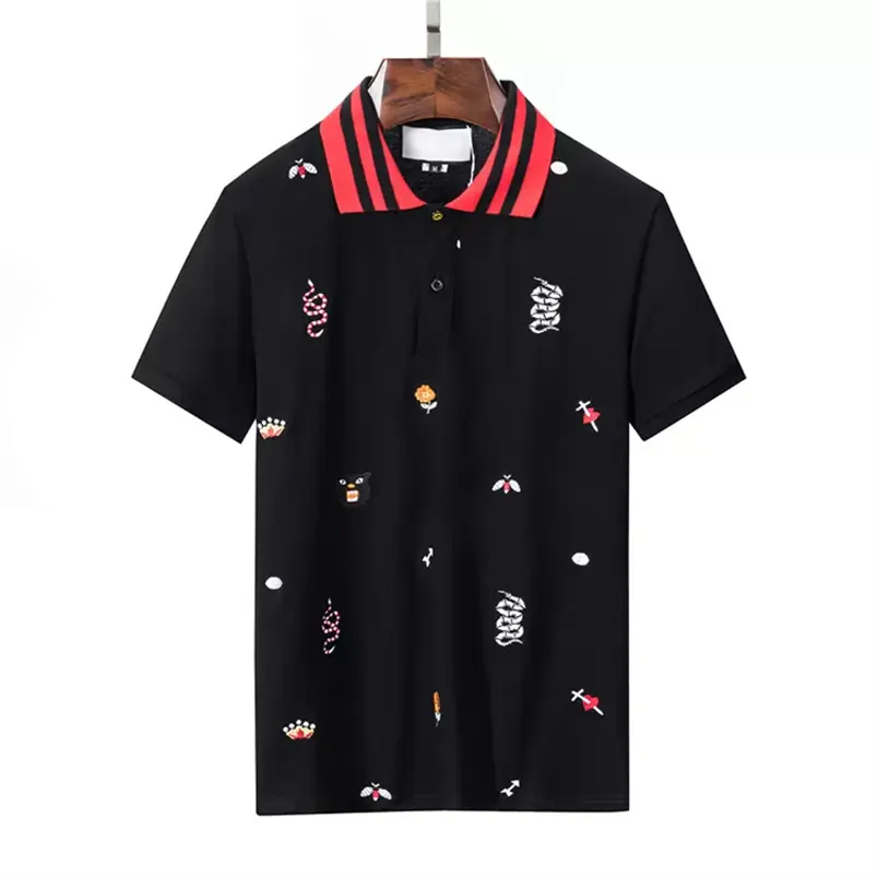 top quality designer mens golf polo shirts bee snake embroidery short sleeved shirts for men tshirts 2023 summer business shirt Lapel button Clothes.