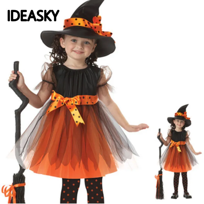 Special Occasions halloween costume for kids baby girls children witch girl cosplay Carnival Party princess fancy dress fantasia 220826