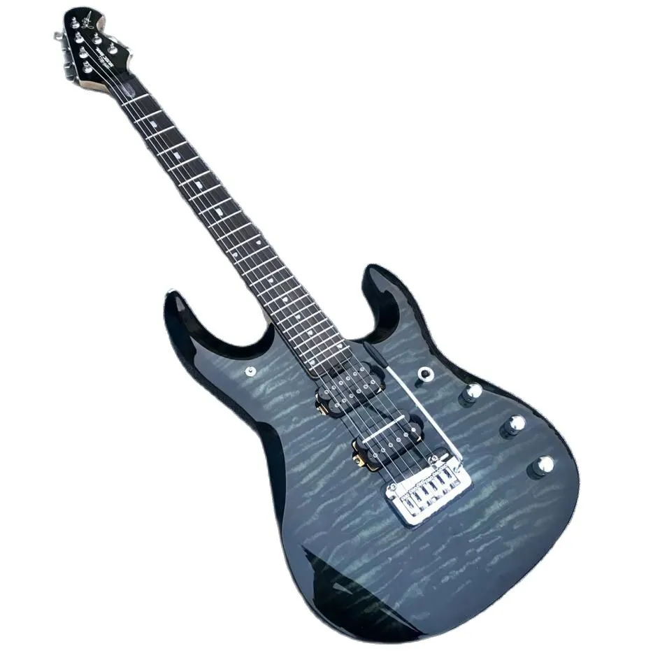 شفاف أسود خضراء MAN MAN JP6 الجيتار الكهربائي أعلى جودة جون ميوزيكان بتروتشي توقيع 6 سلاسل مخصصة guitarra الترباس على الرقبة