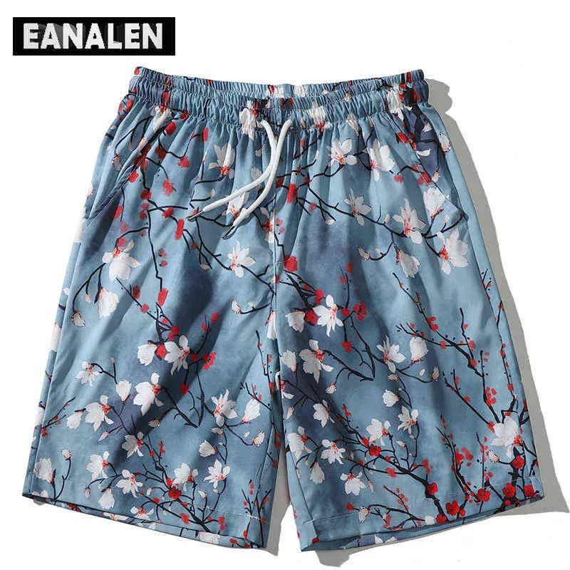 Shorts masculinos 2022 Summer Plant Pleda Print Hawaii Beach Pants Men's Surfing Seaside Calças de tamanho grande moda shorts casuais Basquete Bermuda T220825