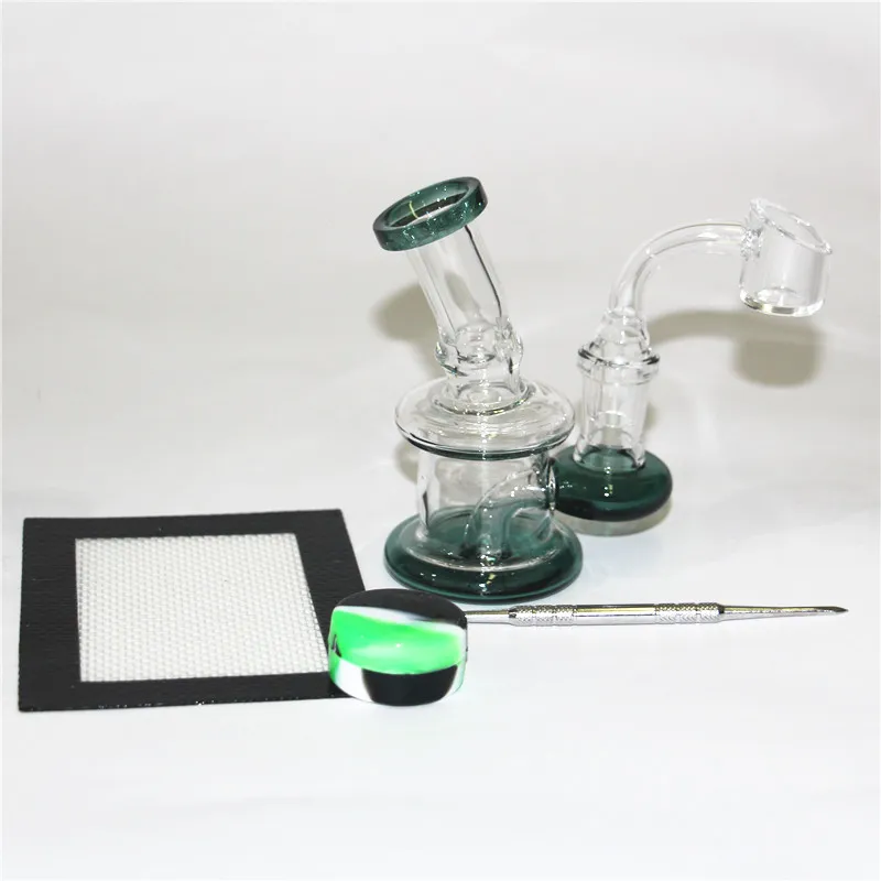 Mini -glazen bongs dep rigs waterpijp 14 mm vrouwelijk gewricht met glazen kom kleine bubbler beker bongwaterpijpen olielig