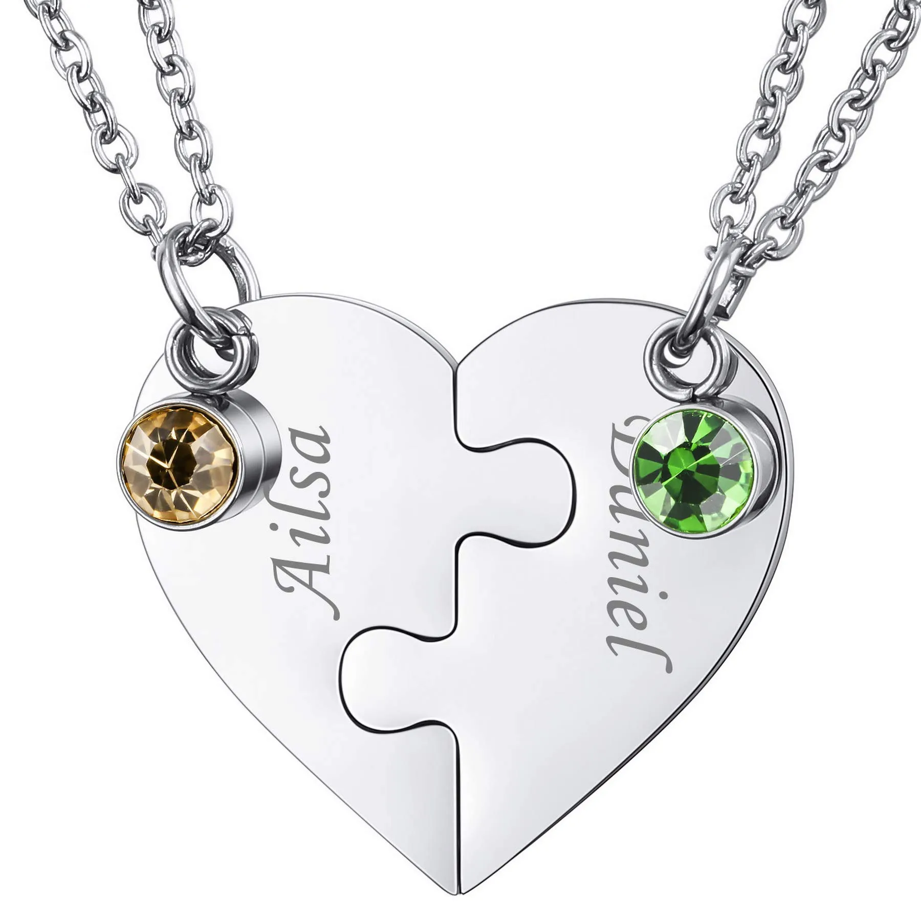 Puzzle piece necklace for couples clearance