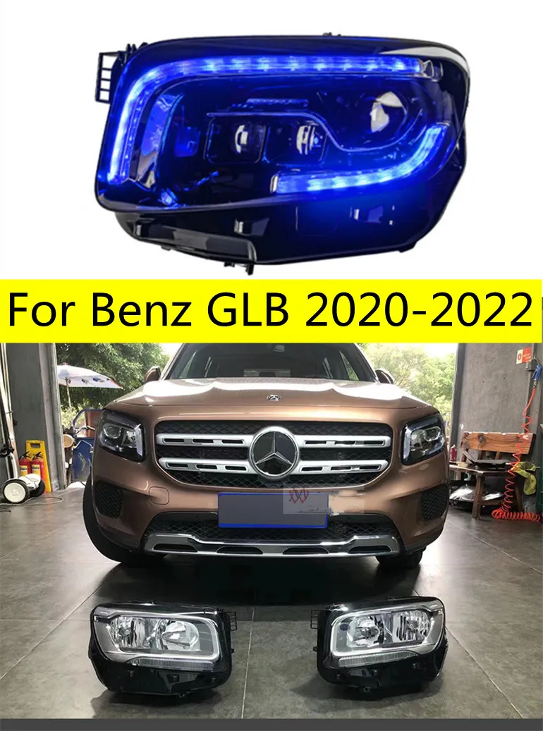 المصباح الأمامي كل LED لـ Benz GLB250 20 20-2022 المصابيح الأمامية LED GLB200 GLB220 DRL إشارة انعطاف مصابيح الضباب عالي الشعاع