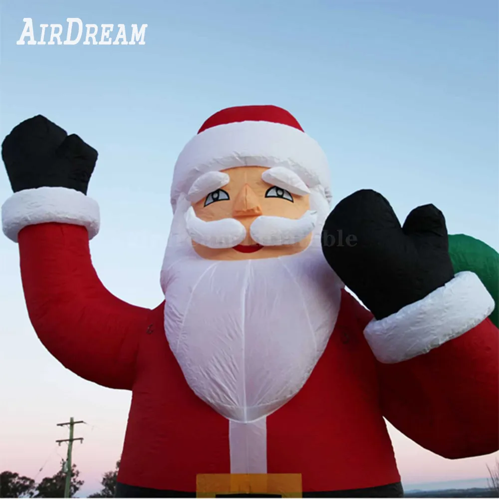 large Inflatable Santa Claus Chrismas advertising high old man inflatables with LED light For Day toys included blower