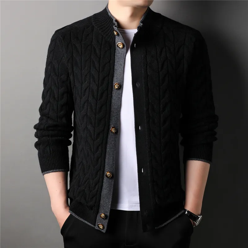 Jackets masculinos Marca Coodrony Winter grossa Bot￣o quente Turtleneck Cardigan Cardigan Men (Chegada Casual Casual Casual Jaqueta Z2009 LLL220826