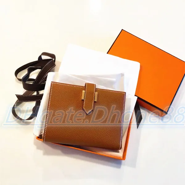 Classique Mini Bearn Hommes Femmes Portefeuille Porte-monnaie Porte-monnaie Original Designer de luxe Porte-clés Pochette avec boîte Porte-cartes Portefeuilles Porte-passeport de qualité supérieure en cuir