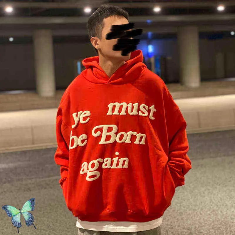 Ye Must Be Born Again Mens Brown Foam Cpfm Hoodie Warm