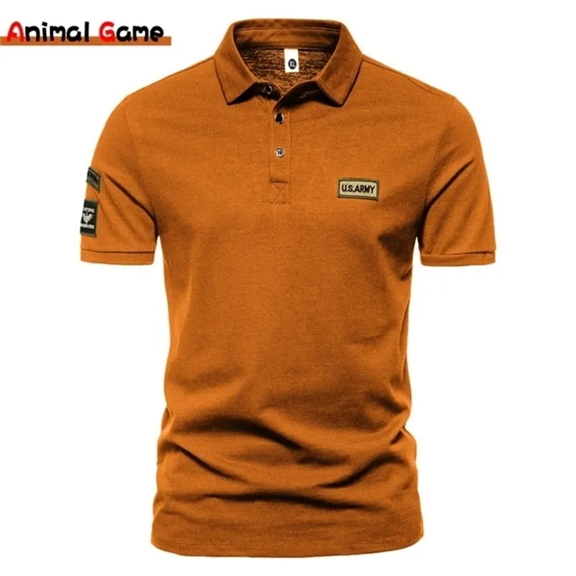 Polos pour hommes Été Haute Qualité Hommes Revers Slim High Street Manches courtes Sports de plein air Tee Polo Hommes 220826