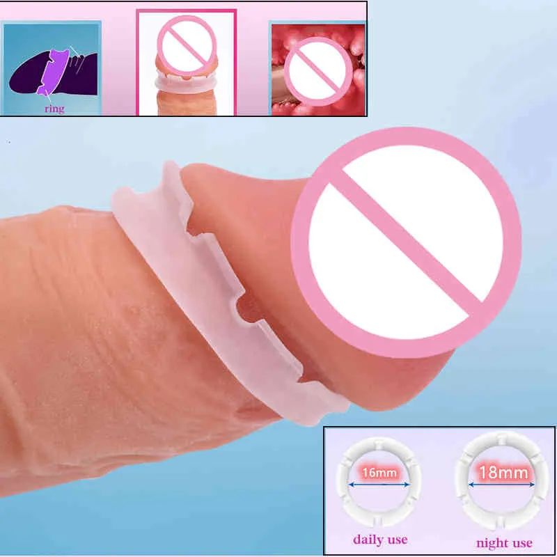 マッサージャーバイブレーターセックスおもちゃ再利用可能な包液補正コック包皮抵抗