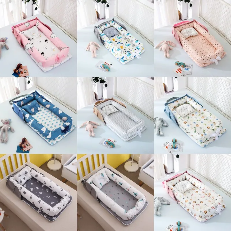 Portable Newborn Baby Crib Nest Bed for Babies Boys Girls Travel Infant Cotton Cradle Cribs Baby Sleeping Set 985 V2