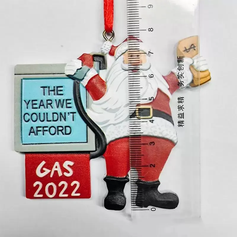 Gas 2022 Santa Claus Christmas Tree Decoration Resin Gasoline Sign Room Decor Ornaments Pendant