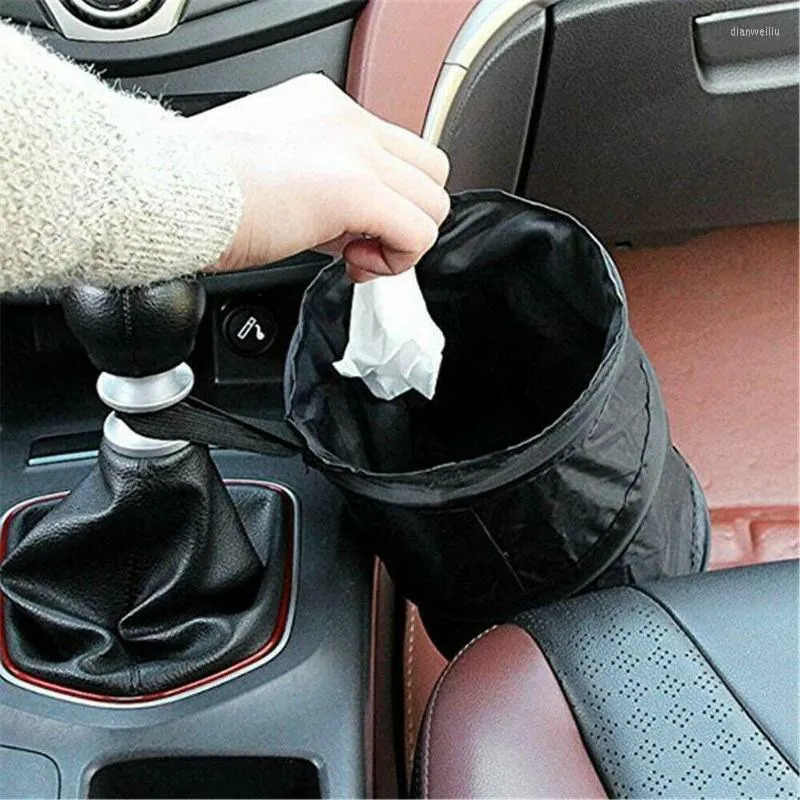 Car Organizer Vehicle-mounted Trash Can Garbage Bag With Folding Creative Storage Supplies Interior Accesories