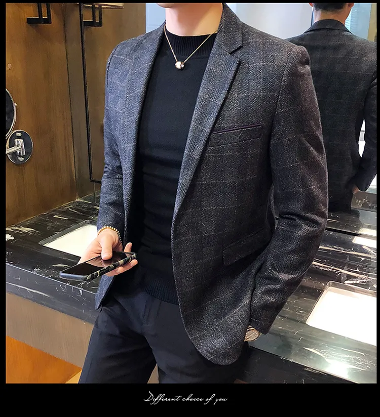 Blazer Décontracté Pour Homme - Coupe Ajustée - Veste De Costume Classique Noir - Manteaux De Travail élégants - Blazers