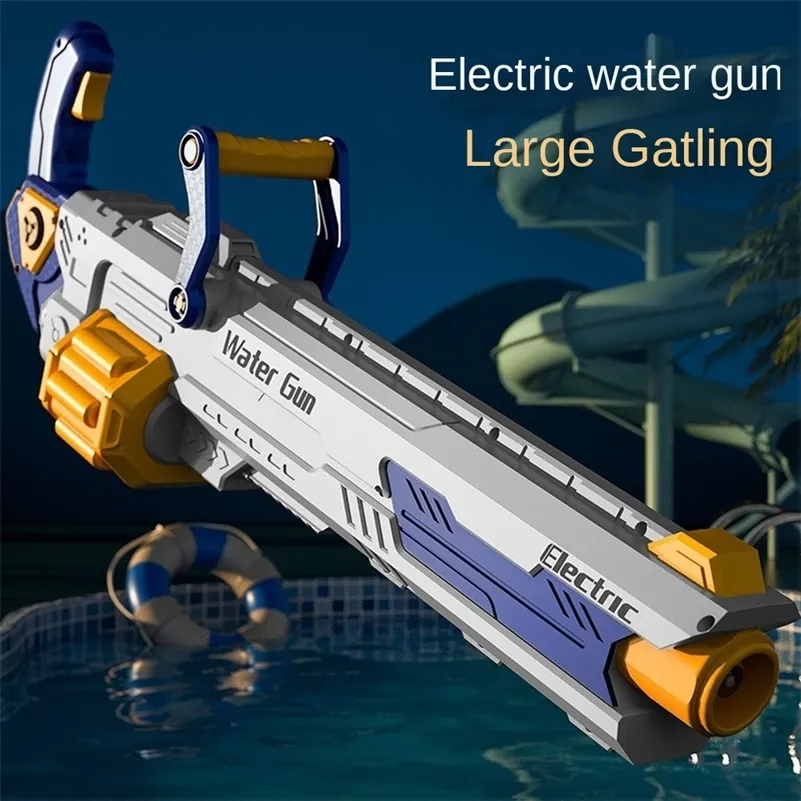 Gunspeelgoed Gatling Electric Burst Water Gun Landcapaciteit Strandgevecht opladen Hoogspanning Kinderspeelgoed 220826