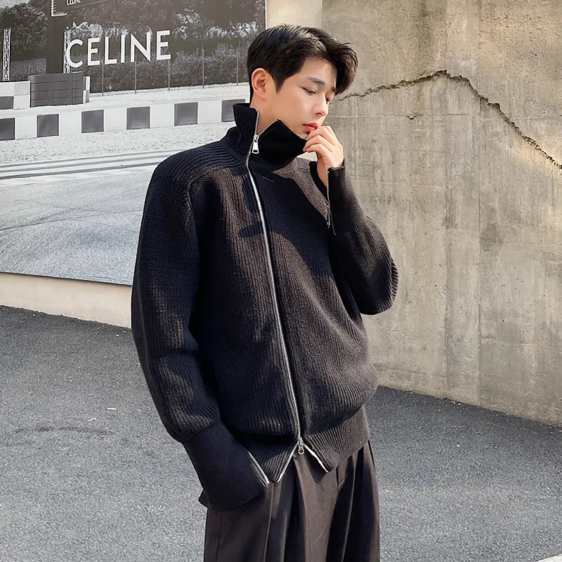 Mens turtleneck clearance zip up sweater