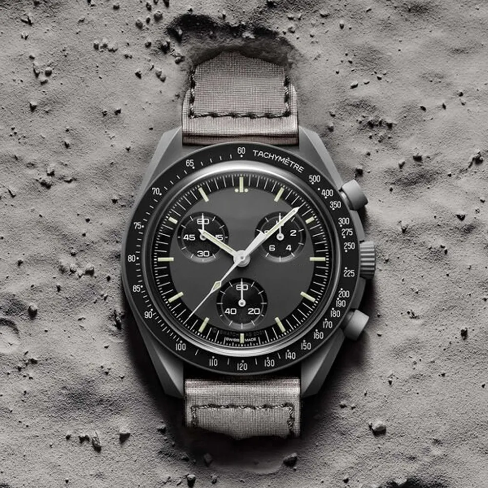Moonswatch relojes biocerámicos de lujo moonswatch Quarz Chronograph Watch 5A reloj de pulsera de alta calidad diseñador omegawatch todos los diales de trabajo reloj de mujer montre 3ZYF