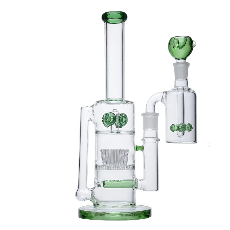 Narguilés à tube droit Champignon Cross Percolateur Bongs en verre Inline Perc 12 pouces 18mm Femelle Arroseur Dab Rigs Tuyau d'eau avec bol capiteux Cendrier wp2233