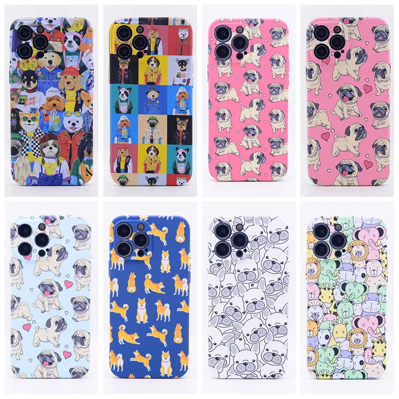 Fashion Fluorescent Cartoon Animal Luminous Phone Cases for iPhone 15 14 13 pro 12 11 XR XS max 7 8 Frosted Soft TPU Protective Cover