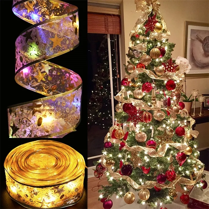 Altre forniture per feste festive Decorazioni natalizie Luci a nastro a LED Ornamento per albero 220826