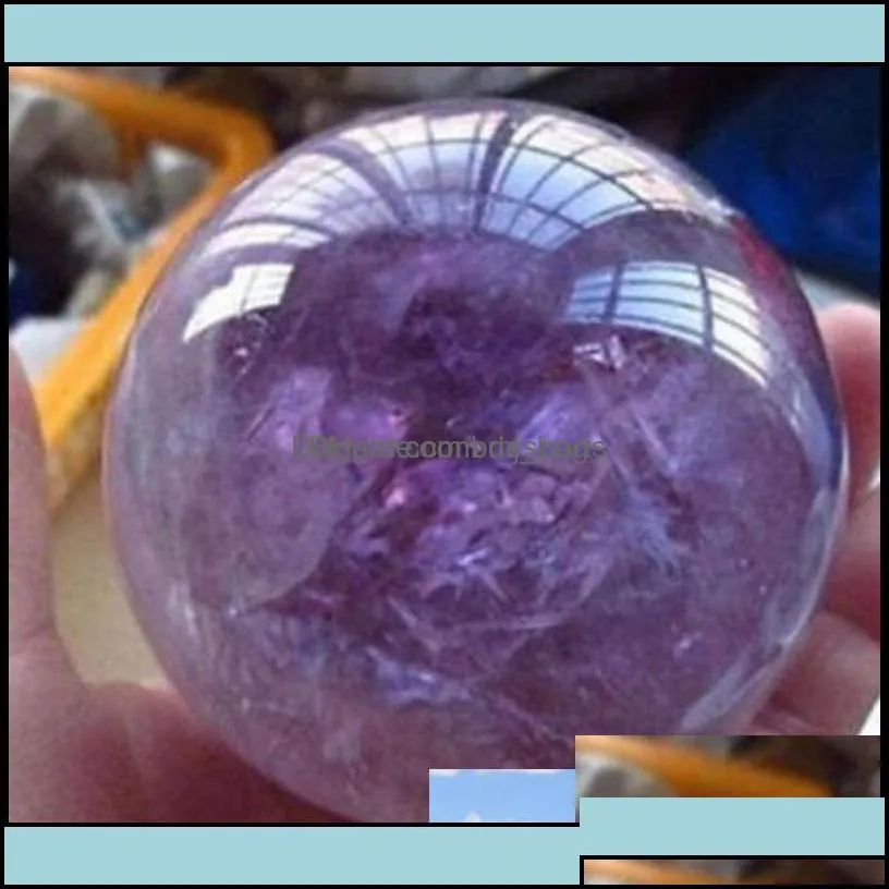Kunst- en ambachten geschenken Home Garden Natural Amethyst Quartz Stone Sphere Crystal Fluorite Ball Healing Gemstone 18mm-20 mm Gift voor drop Dhrwu