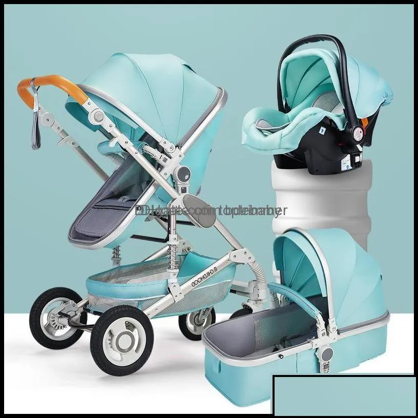 strollers baby kids maternity luxury baby stroller high landview 3 in 1 portable pushchair pram comfort for born drop delivery 2021